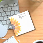 Sonnenblumen vom Schreibtisch aus Post-it Klebezettel<br><div class="desc">Diese personalisierten Post-it-Notes sind mit einer gelben Aquarellsonnenblume geschmückt. Einfach anpassbar. Ändern Sie mithilfe des Entwurfstools die Textgröße, den Stil oder die Farbe. Wenn wir unsere Kunstwerke erstellen, werden Sie dieses exakte Bild von anderen Designern nicht finden. Original Wasserfarbe © Michele Davies.</div>