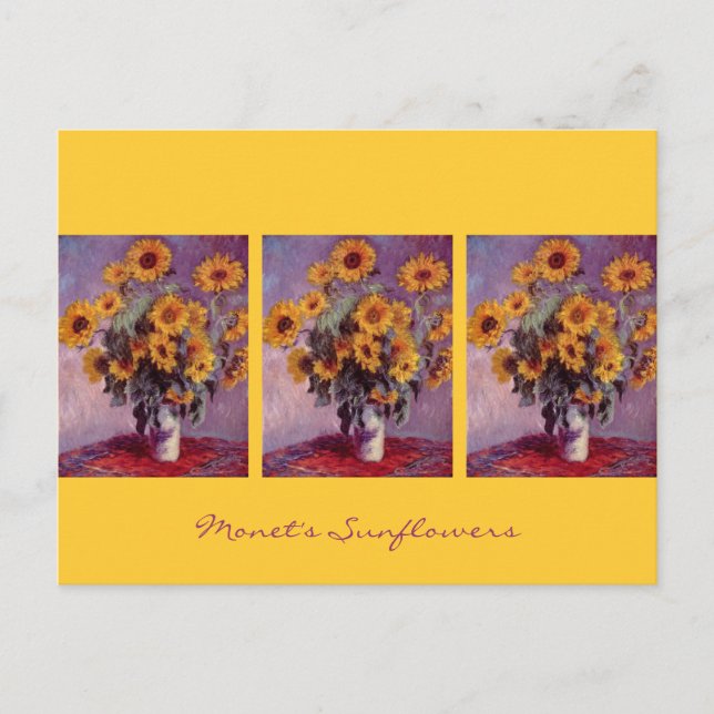 Sonnenblumen von Claude Monet Postkarte (Vorderseite)