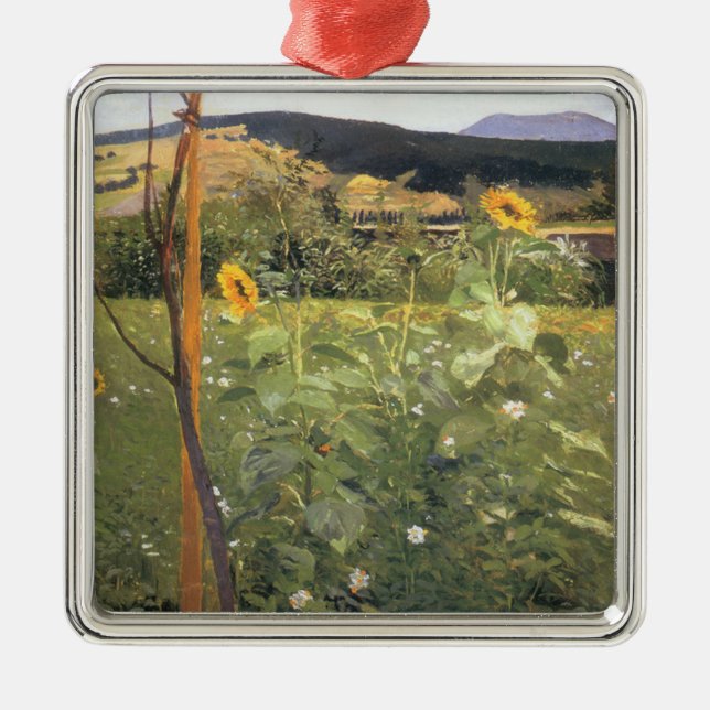 Sonnenblumen (von Jacek Malczewski) Ornament Aus Metall (Vorne)