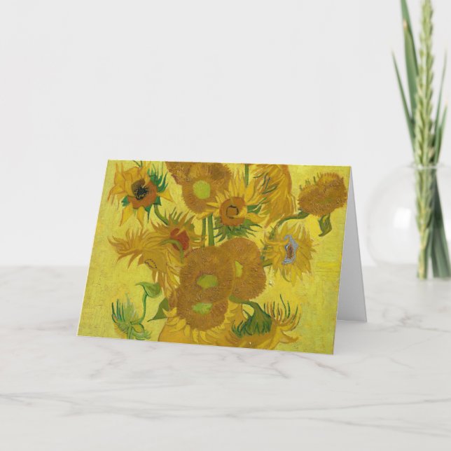 Sonnenblumen von Van Gogh Gemälde Art Karte (Vorderseite)