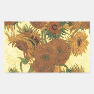 Sonnenblumen von Van Gogh Rechteckiger Aufkleber