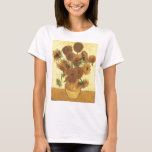 Sonnenblumen von Van Gogh T-Shirt<br><div class="desc">Stillleben: Vase mit 15 Sonnenblumen Gemälde von Vincent van Gogh. Der Expressionismus ist nicht nur eine Möglichkeit, Dinge zu sehen, sondern auch eine Möglichkeit, sie zu machen, sie zu malen. Ein Expressionist malen nicht "flach" und in reinen Tönen - er bricht seine Töne auf und wendet sie mit einem liberalen...</div>