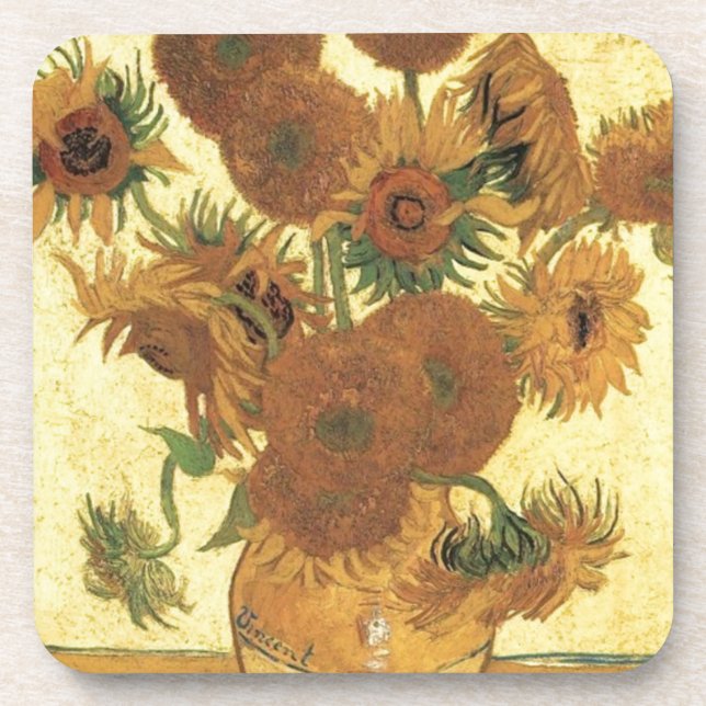 Sonnenblumen von Van Gogh Untersetzer (Vorderseite)