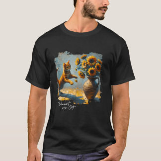 Sonnenblumen von Vincent Van Cat Katze Kunst für K T-Shirt