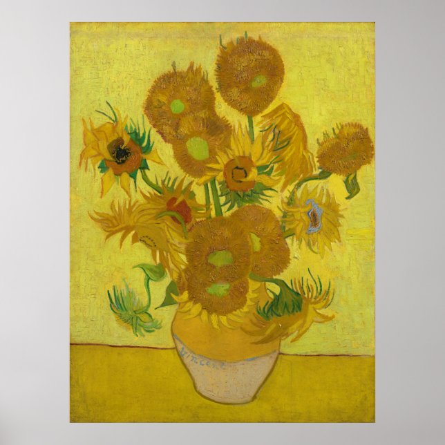Sonnenblumen von Vincent van Gogh Poster (Vorne)