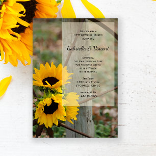 Sonnenblumen Wagon Wheel Western Post Wedding Brun Einladung