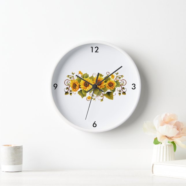 Sonnenblumen Wall Uhr (Zuhause)