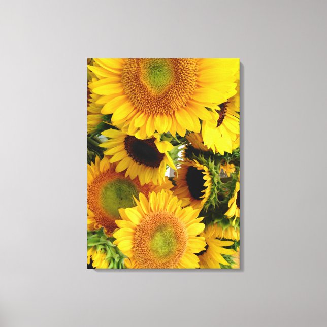 Sonnenblumen Wand Canvas Print individuell Größe Leinwanddruck (Vorderseite)