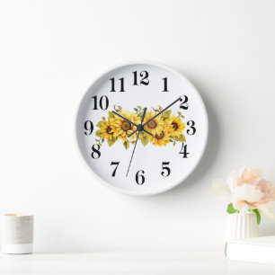 Sonnenblumen Wanduhr