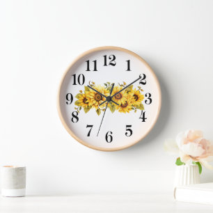 Sonnenblumen Wanduhr