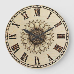 Sonnenblumen-Wanduhr Große Wanduhr