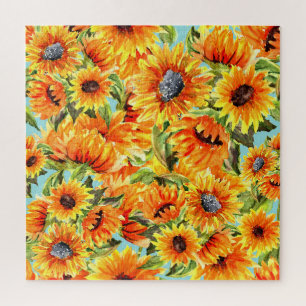Sonnenblumen Wasserfarbe: Nahtlose Illustration