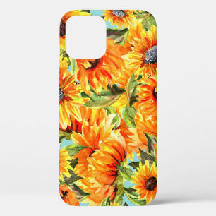 Sonnenblumen Wasserfarbe: Nahtlose Illustration Case-Mate iPhone Hülle