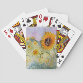 Sonnenblumen Wasserfarbe Spielkarten