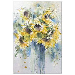 Sonnenblumen Wasserfarben Art Decoupage Tissue Seidenpapier