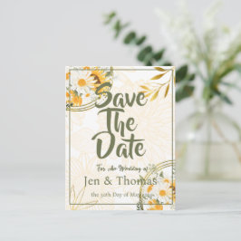 Sonnenblumen Wasserfarben Save the Date Postkarte