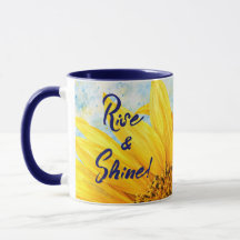 Sonnenblumen-Wasserfarben-Tasse 'Rise & Shine' - D