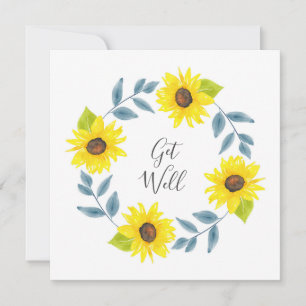 Sonnenblumen Wasserfarben Wreath 2 Karte