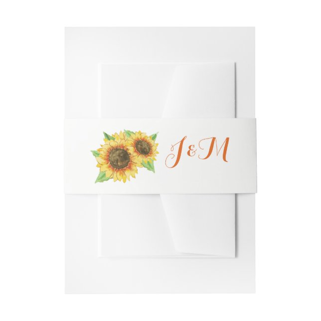 Sonnenblumen Wasserfarbenprägung Einladungsbanderole (Vorderseite Beispiel)