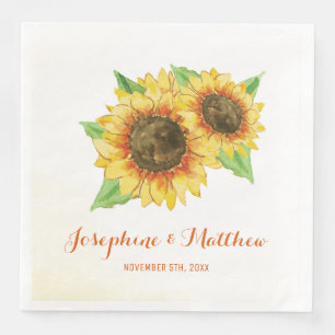 Sonnenblumen Wasserfarbenprägung Serviette