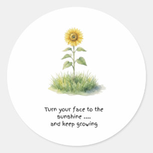 Sonnenblumen-Wasserfarbillustration Runder Aufkleber