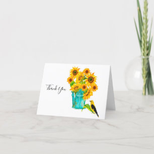 Sonnenblumen Wassersport kann Bouquet Dankeskarte