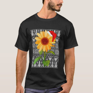 Sonnenblumen Weihnachtsmannmütze Männer Frauen Kin T-Shirt