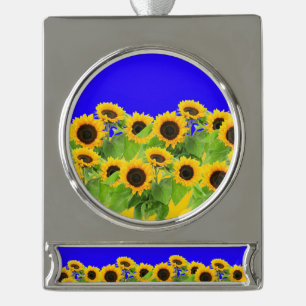Sonnenblumen-Weihnachtsschmuck Banner-Ornament Silber