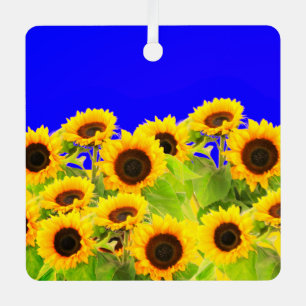 Sonnenblumen Weihnachtsschmuck Ukraine Flaggenfarb