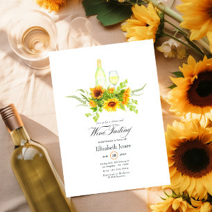 Sonnenblumen Wein Brautparty Einladung