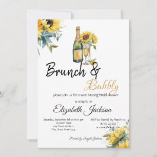 Sonnenblumen Wein Brunch & Bubbly Brautparty Einladung