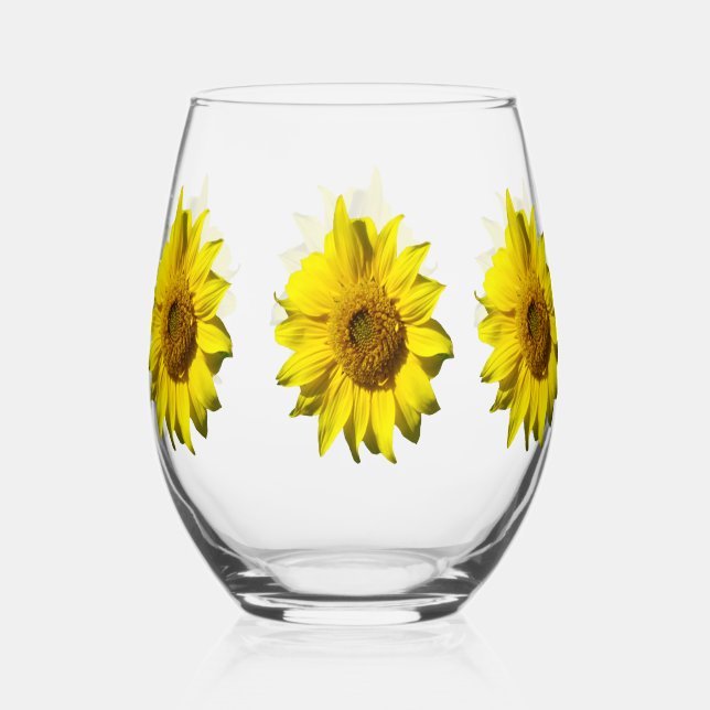 Sonnenblumen Weinglas Weinglas Ohne Stiel (Vorderseite)