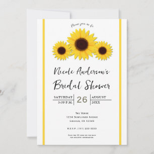 Sonnenblumen Weiß einfache rustikale Einladungen