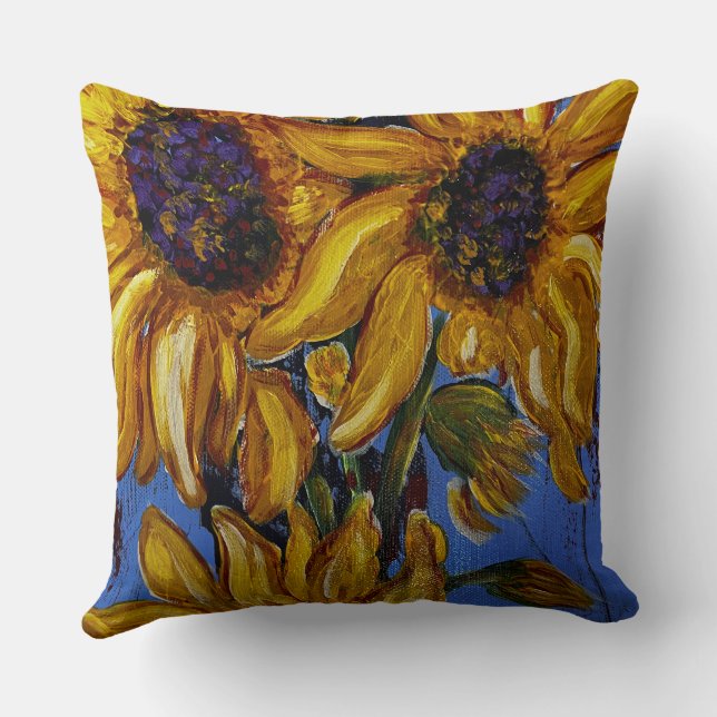 Sonnenblumen werfen Kissen (Rückseite)