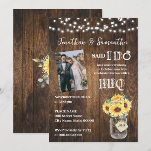 Sonnenblumen Western Said I do BBQ nach der Hochze Einladung