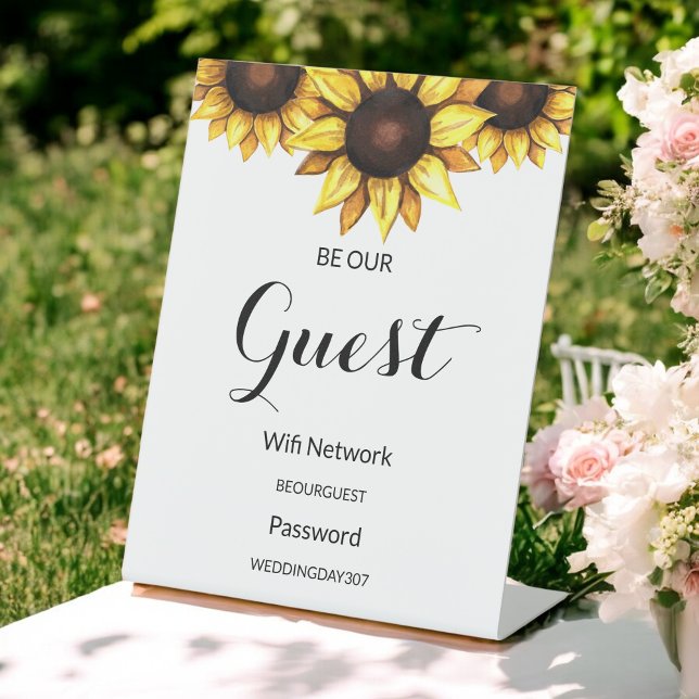 Sonnenblumen Wifi Passwort ist unser Gästebuchssch Sockelschild (Von Creator hochgeladen)