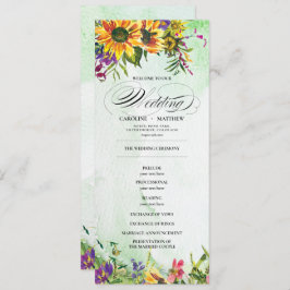 Sonnenblumen | Wild Meadow Wedding Program Cards Einladung