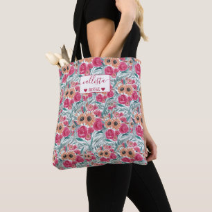 Sonnenblumen Wildblume Wasserfarbenes Blumenmuster Tasche