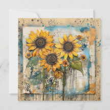 Sonnenblumen Wildblumen Blume Mixed Media Design