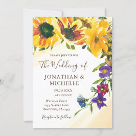 Sonnenblumen Wildblumen Christliche Hochzeit Einladung