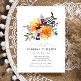 Sonnenblumen Wildblumen Gelbes Lila Brautparty Einladung