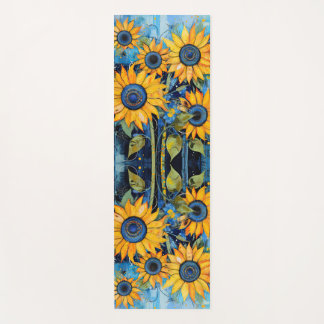 Sonnenblumen Wilde Blumen Mixed Media Design Yogamatte