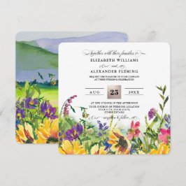 Sonnenblumen | Wilde Wiese Rustikale Hochzeitseinl Einladung