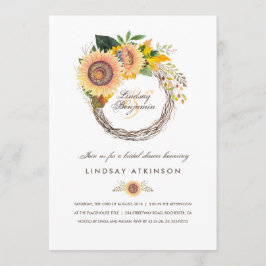 Sonnenblumen Wreath Rustic Fall Brautparty Einladung