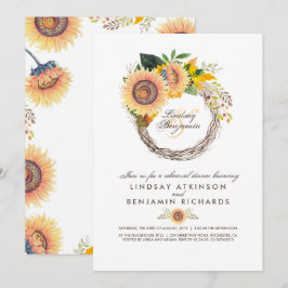 Sonnenblumen Wreath Rustic Fall Probe Abendessen Einladung