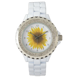Sonnenblumen-Zitat "Blumen sind Glück" Armbanduhr