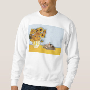 Sonnenblumen - Zwei getigerte Kätzchen Sweatshirt