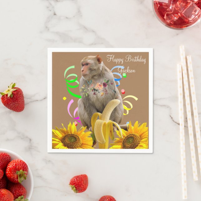 Sonnenblumenaffe Papier Napkins Serviette (Beispiel)