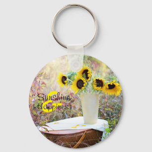 Sonnenblumenanordnung Sonnenschein und Glück Schlüsselanhänger
