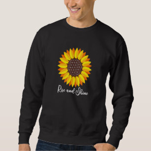 Sonnenblumenaufgang und Blume des Lebens Mandala Sweatshirt